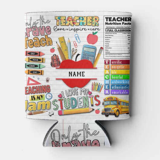 Aangepaste naam beste leraar blikjeskoeler (Voorkant)