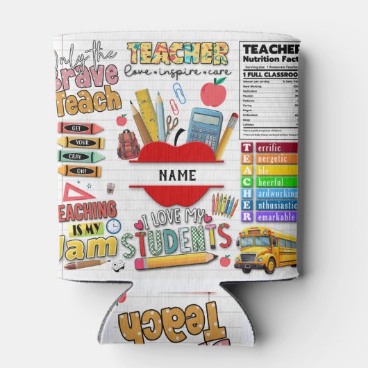 Aangepaste naam beste leraar blikjeskoeler (Achterkant)