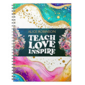 Aangepaste naam Beste leraar ooit Rainbow Pastel Notitieboek (Voorkant)