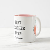 Aangepaste naam Beste leraar Overal Waterverf Appl Tweekleurige Koffiemok (Voorkant rechts)