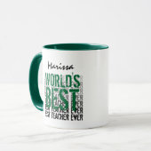 Aangepaste naam beste leraar ter wereld, versie 8 mok (Voorkant links)