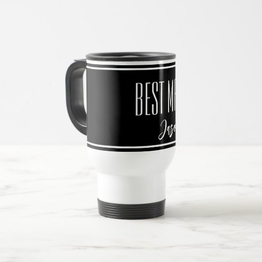 Aangepaste naam Beste man Revel Mug Reisbeker (Voorkant links)