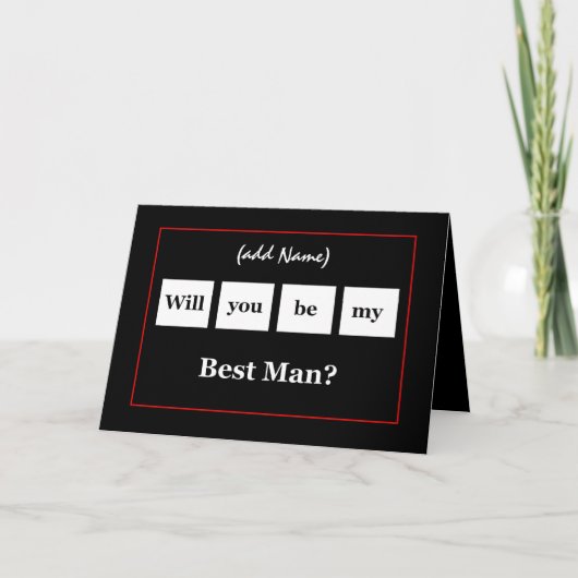 Aangepaste naam - BESTE MAN Vierkante Trouw Uitnod (Voorkant)