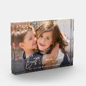 Aangepaste naam beste Nana Ever Gold Glitter-scrip Fotoblokken (Links)