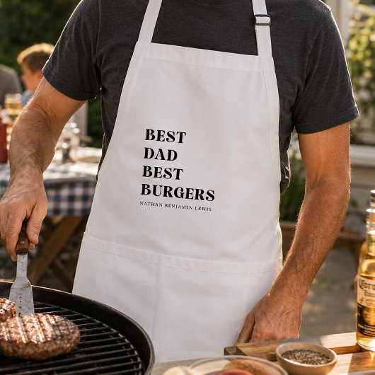 Aangepaste naam Beste papa Beste Burgers Vaderdag Standaard Schort
