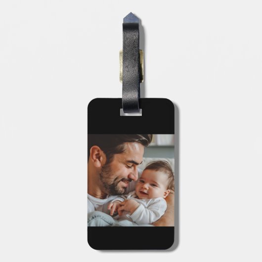 Aangepaste naam Beste papa door Par Retro cool Bagagelabel (Achterkant verticaal)