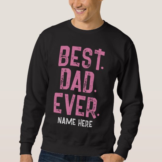 AANGEPASTE NAAM BESTE PAPA Ooit TYPOGRAFIE Trui (Voorkant)
