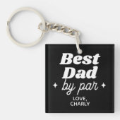 Aangepaste naam Beste papa van Par Retro Cool Foto Sleutelhanger (Voorkant)
