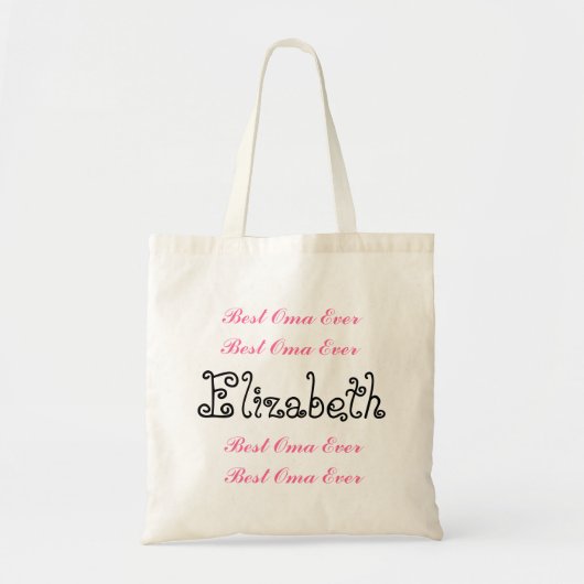 Aangepaste naam Beste Tunt ooit roze zwart script Tote Bag (Voorkant)