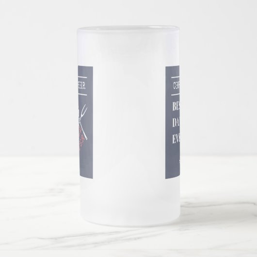 Aangepaste naam Beste vader ooit Grill Master Matglas Bierpul (Center)