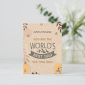 Aangepaste naam Beste vader ooit Happy Fathers Day Feestdagenkaart (Staand voorkant)