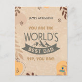 Aangepaste naam Beste vader ooit Happy Fathers Day Feestdagenkaart (Voorkant)