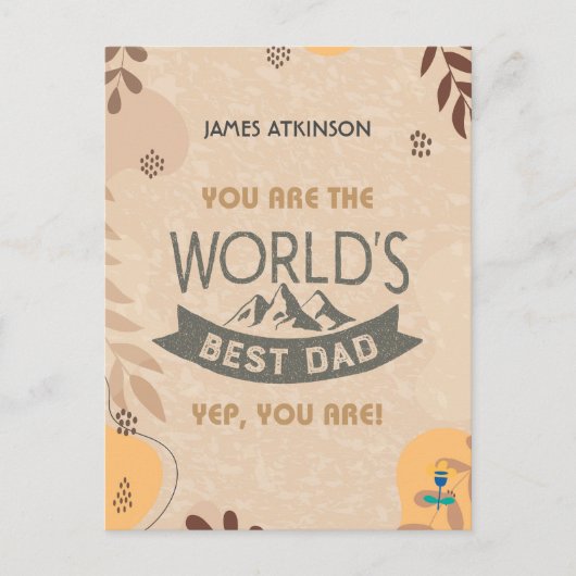 Aangepaste naam Beste vader ooit Happy Fathers Day Feestdagenkaart (Voorkant)