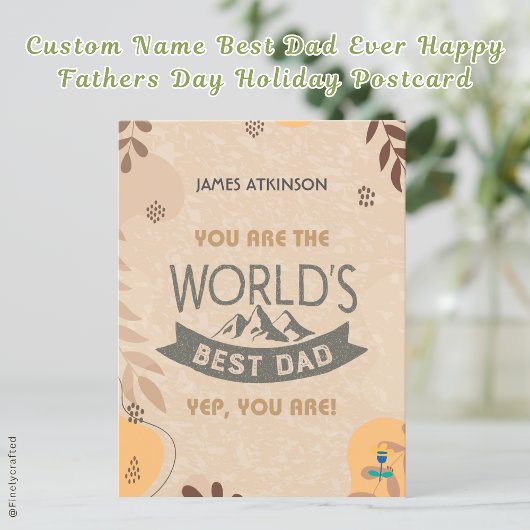 Aangepaste naam Beste vader ooit Happy Fathers Day Feestdagenkaart
