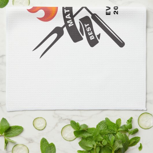 Aangepaste naam beste vader ooit vaders dag theedoek (Gevouwen)