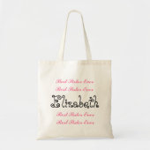 Aangepaste naam Beste Zuster ooit roze Zwart Manus Tote Bag (Voorkant)