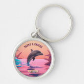 Aangepaste naam & bestemming Dolfijn Sleutelhanger (Voorkant)