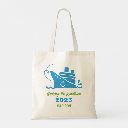 Aangepaste naam, bestemming en jaar cruise Keep Ca Tote Bag (Achterkant)