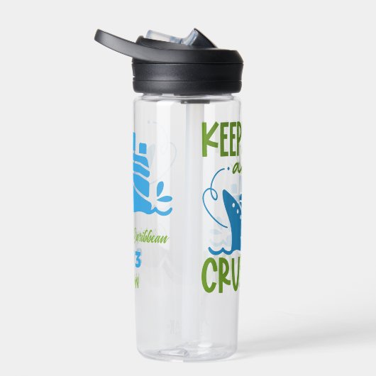 Aangepaste naam, bestemming en jaar cruise Keep Ca Waterfles (Rechts)