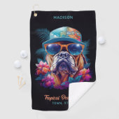 Aangepaste naam & bestemming Tropische vakantie ho Golfhanddoek (Insitu)