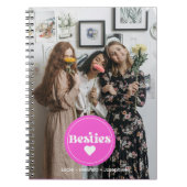 Aangepaste naam besties roze hart typo Foto Notiti Notitieboek (Voorkant)