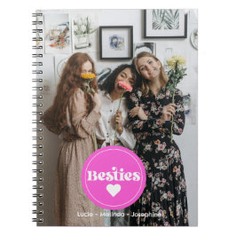 Aangepaste naam besties roze hart typo Foto Notiti Notitieboek