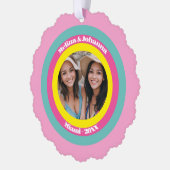 Aangepaste naam besties vrienden giry papier Ornam Ornament Kaart (Links)