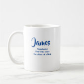 Aangepaste naam betekent James Blue Koffiemok (Links)