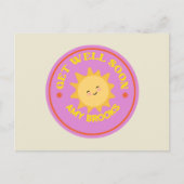 Aangepaste naam beterschap tekst zon op paars briefkaart (Voorkant)