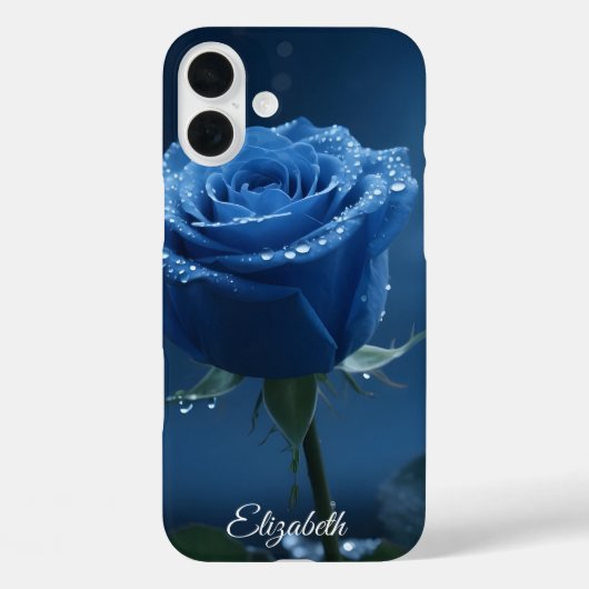 Aangepaste Naam Betoverd Blauw Roos Romantische Bl Case-Mate iPhone Case (Achterkant)
