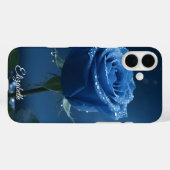 Aangepaste Naam Betoverd Blauw Roos Romantische Bl Case-Mate iPhone Case (Achterkant (horizontaal))