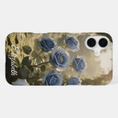 Aangepaste Naam Betoverd Blauw Roos Romantische Bl iPhone Hoesje (Achterkant horizontaal)