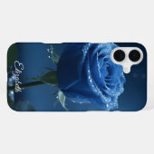 Aangepaste Naam Betoverd Blauw Roos Romantische Bl iPhone Hoesje (Achterkant horizontaal)
