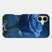 Aangepaste Naam Betoverd Blauw Roos Romantische Bl iPhone Hoesje (Achterkant horizontaal)