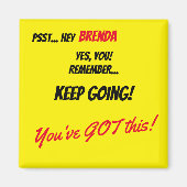 Aangepaste naam Bevestiging Geel kleurenblok Magneet (Voorkant)