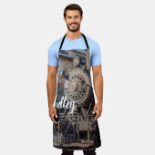 Aangepaste naam bewerkbare stoomlocomotief ventila schort (Gedragen)