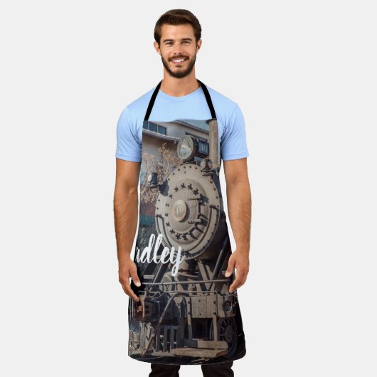 Aangepaste naam bewerkbare stoomlocomotief ventila schort (Gedragen)
