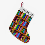 Aangepaste naam bibliotheek bibliotheek boekhouder kleine kerstsok (Voorkant (Hangend))