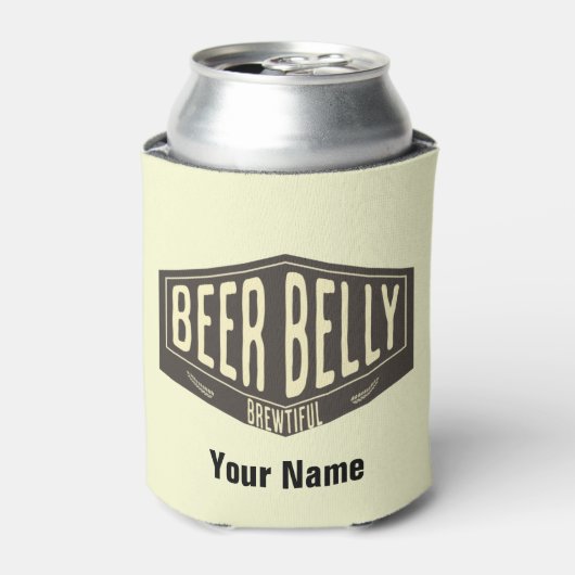 Aangepaste naam bier Belly Brewful Bottle Cooler (Blikje Voorkant)