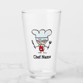 Aangepaste naam bierglas cadeau met chef-cartoon glas (Voorkant)
