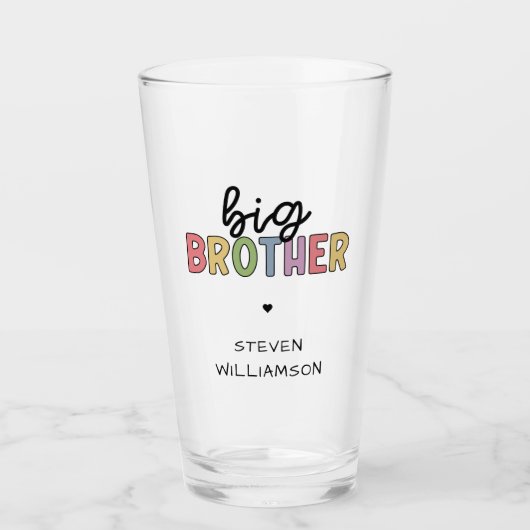 Aangepaste naam Big Brother Cute op maat Glas (Voorkant)