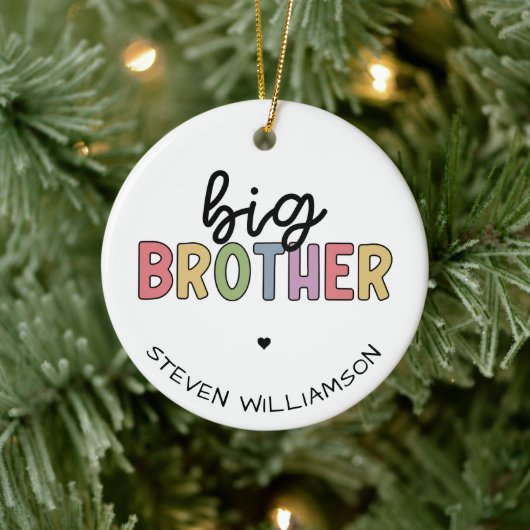 Aangepaste naam Big Brother Cute op maat Keramisch Ornament (Boom)