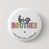 Aangepaste naam Big Brother Cute op maat Ronde Button 5,7 Cm (Voorkant)