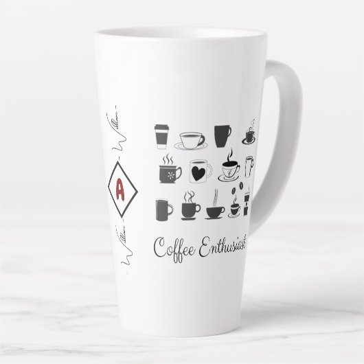 Aangepaste naam, Big Coffee EspressoCup | grappig Latte Mok (Rechterhoek)