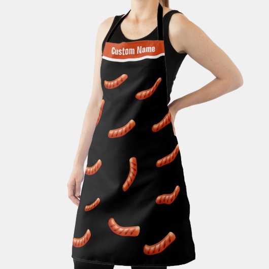 Aangepaste naam Big Hot Dog Schort Funny Schorten (Insitu)