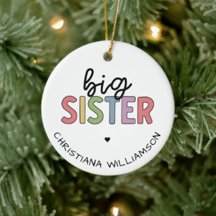 Aangepaste naam Big Sister Cute Speciaal Keramisch Ornament