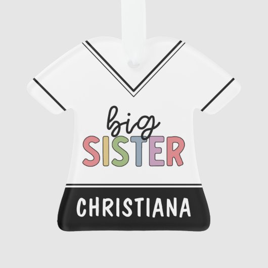 Aangepaste naam Big Sister Cute Speciaal Ornament (achterkant)
