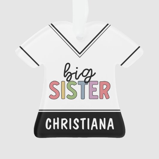 Aangepaste naam Big Sister Cute Speciaal Ornament (voorkant)