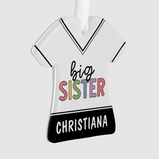 Aangepaste naam Big Sister Cute Speciaal Ornament (voorkant)