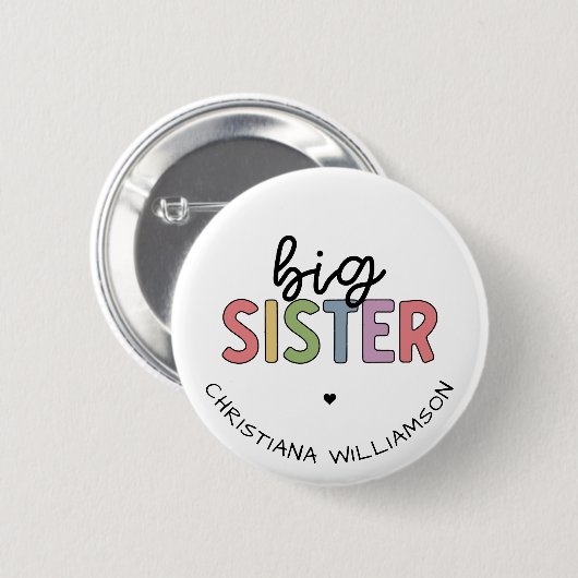 Aangepaste naam Big Sister Cute Speciaal Ronde Button 5,7 Cm (Voorkant /achterkant)